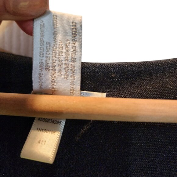 Chicos Black Sleeveless Faux Wrap Dress Size L‎ Rayon/Spandex Blend - Picture 5 of 10